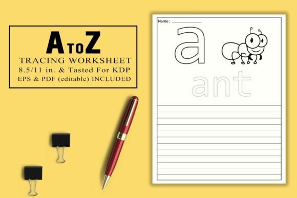 A to Z Alphabet Word Tracing Worksheets Bundle