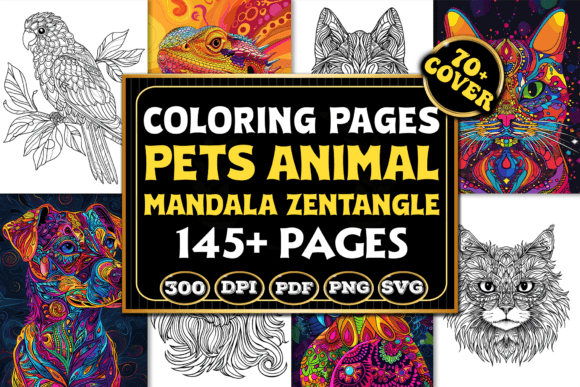 Pets Animal Mandala Zentangle Coloring